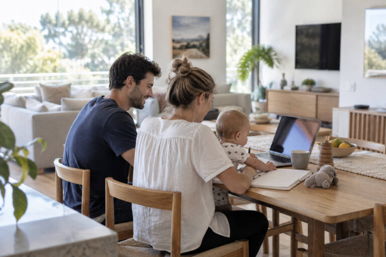 A family refinance their home loan