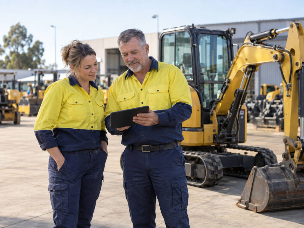Workers discussing Machinery Finance Perth