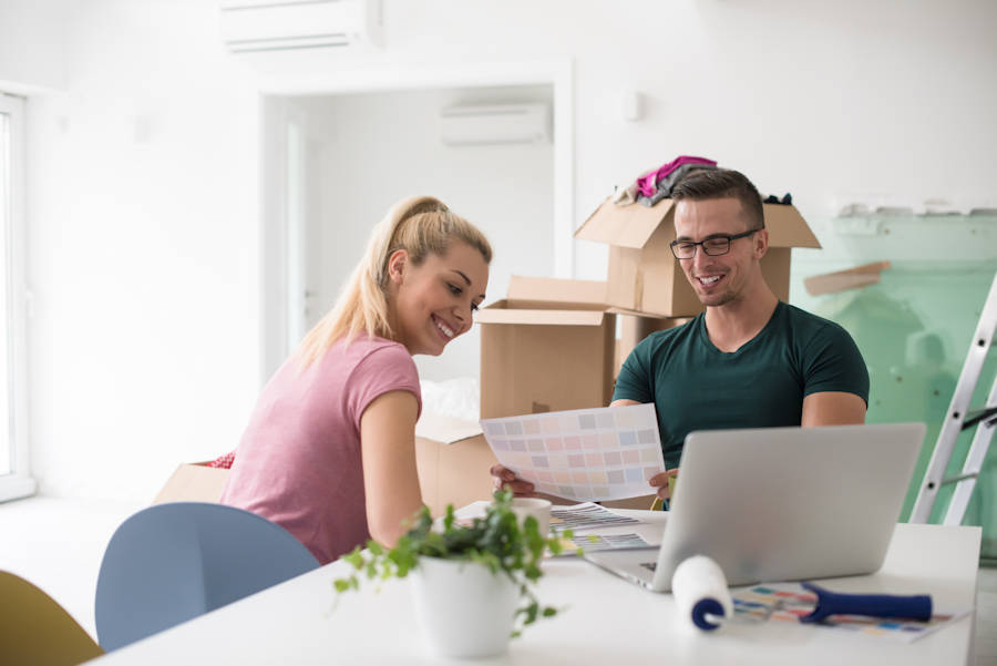 Young couple looking at Loan Refinancing in Perth