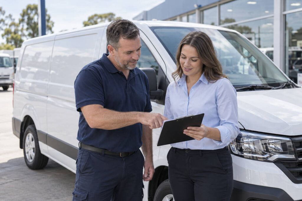 People discussing truck finance