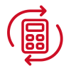 Icon showing a calculator to compare costs of a bridging loan.
